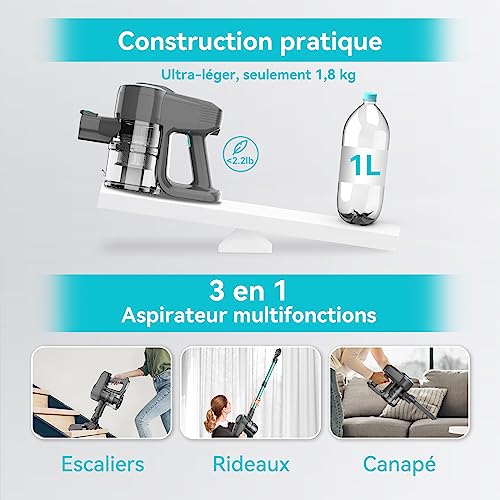 Test & Avis ORFELD N300 : Aspirateur Balai Sans Fil 25KPa – Image 2